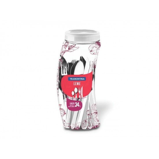 FAQUEIRO 24 PEÇAS LEME BRANCO SORTIDOS COM LAMINAS DE ACO INOX E CABOS DE POLIPROPILENO TRAMONTINA