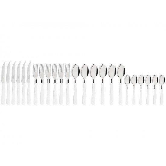 FAQUEIRO 25 PC NEW KOLOR BRANCO SORTIDOS COM LAMINAS DE ACO INOX E CABOS DE POLIPRO TRAMONTINA
