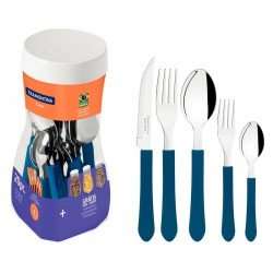 FAQUEIRO EM AÇO INOX E CABOS AZUL 20 PEÇAS TRAMONTINA