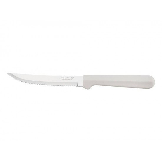 KIT 6 FACA PARA CARNE 5 TULUM OFF WHITE LAMINA DE ACO INOX E CABO DE POLIPROPINO TRAMONTINA