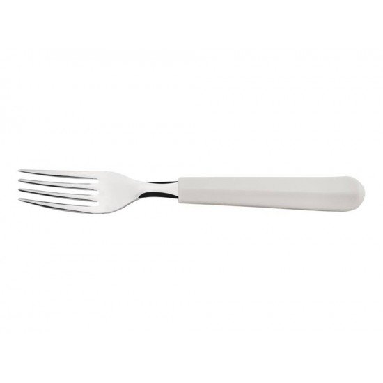 KIT 6 GARFO PARA SOBREMESA TULUM OFF WHITE LAMINA DE ACO INOX E CABO DE POLIPROPILENO TRAMONTINA