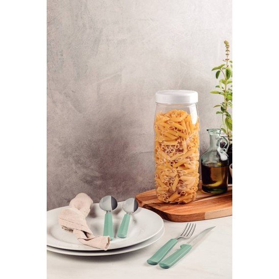 FAQUEIRO TRAMONTINA TULUM COM LÂMINAS EM AÇO INOX E CABOS DE POLIPROPILENO MENTA 24 PEÇAS