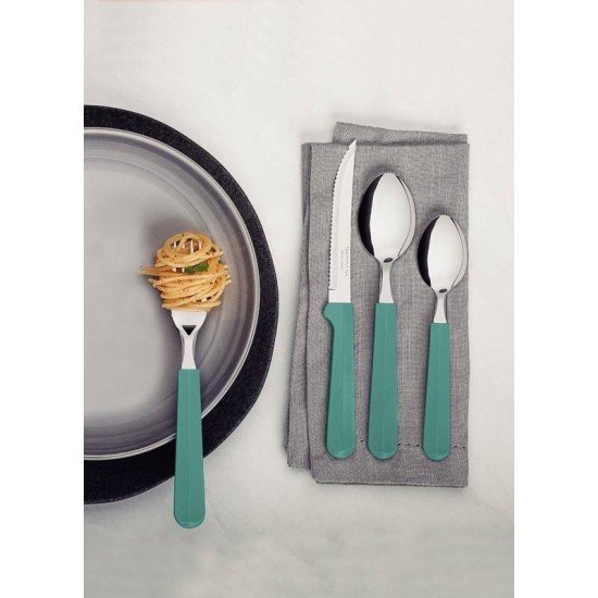 FAQUEIRO TRAMONTINA TULUM COM LÂMINAS EM AÇO INOX E CABOS DE POLIPROPILENO MENTA 24 PEÇAS