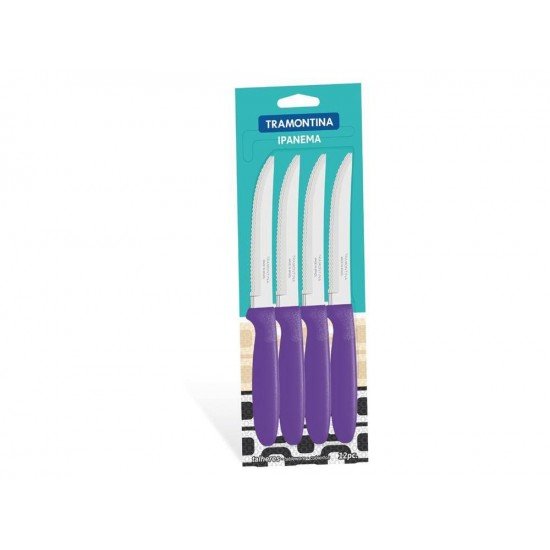 CONJUNTO FACAS CHUR 12 PCS IPANEMA LILAS LAMINAS DE ACO INOX E CABOS DE POLIPROPILENO TRAMONTINA