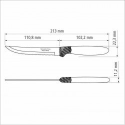FACA PARA CHURRASCO TRAMONTINA IPANEMA COM LÂMINA EM AÇO INOX E CABO DE POLIPROPILENO VERDE ESMERALDA 5