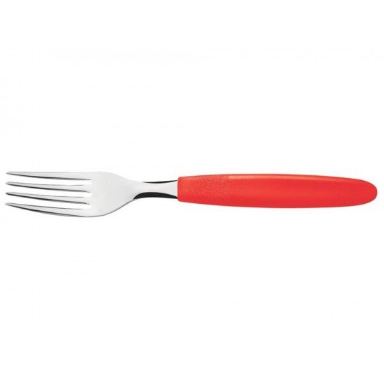 CONJUNTO GARFOS DE MESA 12 PC IPANEMA VERMELHO LAMINAS DE ACO INOX E CABOS DE POLIPRO TRAMONTINA