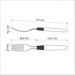GARFO DE MESA TRAMONTINA IPANEMA COM LÂMINA EM AÇO INOX E CABO DE POLIPROPILENO BRANCO