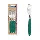 CONJUNTO DE GARFOS DE MESA TRAMONTINA IPANEMA COM LÂMINAS DE AÇO INOX E CABOS DE POLIPROPILENO VERDE ESMERALDA 6 PEÇAS