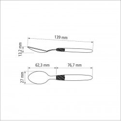 COLHER DE CHÁ TRAMONTINA IPANEMA COM LÂMINA EM AÇO INOX E CABO DE POLIPROPILENO GOIABA