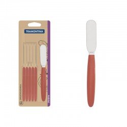 CONJUNTO DE ESPATULAS PARA MANTEIGA IPANEMA COM LAMINAS EM AÇO INOX E CABOS DE POLIPROPILENO GOIABA