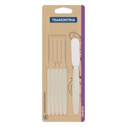 CONJUNTO ESPATULAS MANTEIGA IPANEMA LAMINAS AÇO INOX E CABOS DE POLIPROPILENO CINZA 6 PC TRAMONTINA