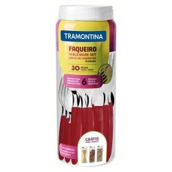 FAQUEIRO EM AÇO INOX E CABO VERMELHO 30 PEÇAS TRAMONTINA