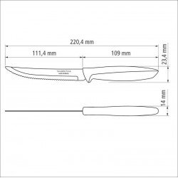 FACA PARA CHURRASCO E FRUTAS TRAMONTINA PLENUS COM LÂMINA EM AÇO INOX E CABO DE POLIPROPILENO CINZA 5