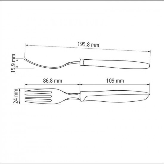 COLHER DE MESA TRAMONTINA PLENUS COM LÂMINA EM AÇO INOX E CABO DE POLIPROPILENO CINZA