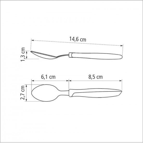 COLHER PARA CHÁ TRAMONTINA PLENUS COM LÂMINA EM AÇO INOX E CABO DE POLIPROPILENO OFF WHITE