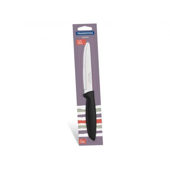 FACA PARA CHURRASCO JUMBO 5 PLENUS PRETO LAMINA DE ACO INOX E CABO DE POLIPROPILENO TRAMONTINA