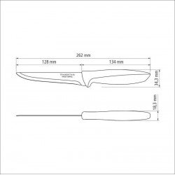 FACA PARA DESOSSAR 5 PLENUS CINZA - LAMINA DE ACO INOX E CABO DE POLIPROPILENO