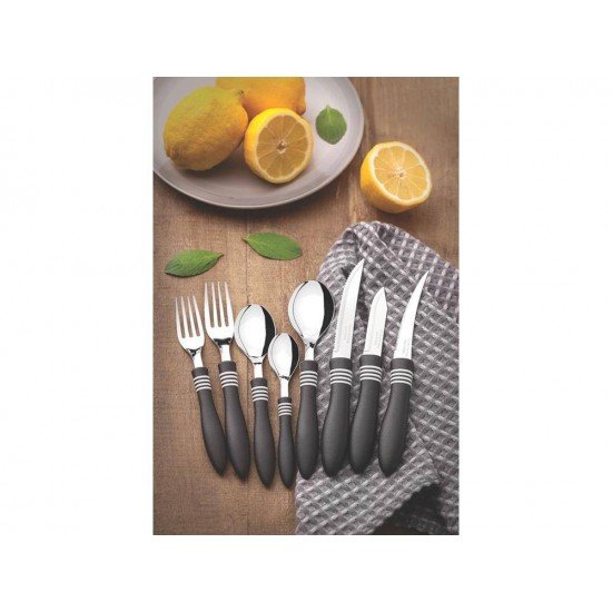 CONJUNTO FACAS CHUR FRUTAS 2 PCS COR E COR PRETO LAMINAS ACO INOX E CABOS POLIPROPILENO TRAMONTINA