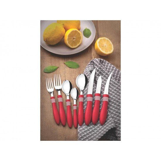 CONJUNTO FACAS CHUR FRUTA 2 PCS COR E COR VERMELHO LAMINAS ACO INOX E CABOS POLIPROPILENO TRAMONTINA