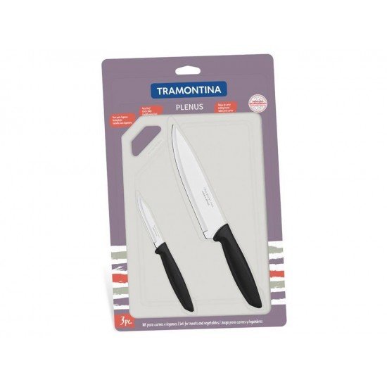 KIT PARA CARNES E LEGUMES 3 PEÇAS PRETO SORTIDOS DE UTENSILIOS PARA USO DOMESTICO TRAMONTINA