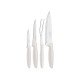 JOGO DE FACAS 4 PCS PLENUS OFF WHITE SORTIDOS COM LAMINAS ACO INOX E CABOS POLIPROPILENO TRAMONTINA