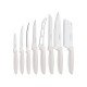 JOGO DE FACAS 8 PCS PLENUS OFF WHITE SORTIDOS COM LAMINAS ACO INOX E CABOS POLIPROPILENO TRAMONTINA