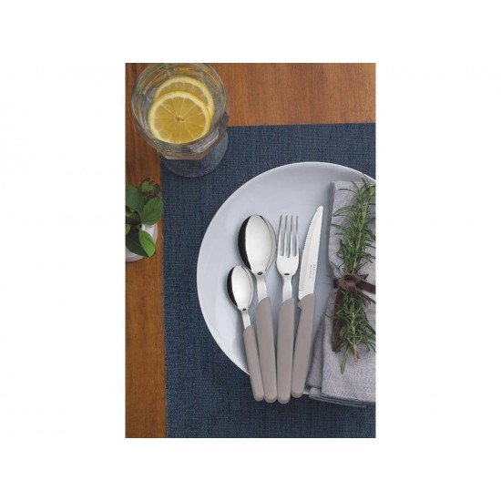 FAQUEIRO 16 PCS CARMEL NATURAL/MEDIO SORTIDOS COM LAMINAS ACO INOX E CABOS POLIPROPILENO TRAMONTINA