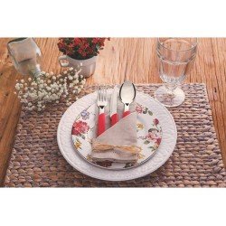 FAQUEIRO 16 PEÇAS CARMEL CARMIM/MEDIO SORTIDOS COM LAMINAS ACO INOX E CABOS POLIPROPILENO TRAMONTINA