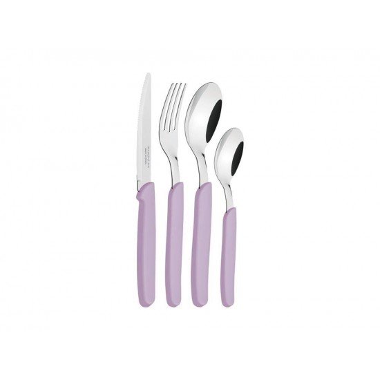 FAQUEIRO 16 PCS CARMEL PURPURA//CLARO SORTIDOS COM LAMINAS ACO INOX E CABOS POLIPROPILENO TRAMONTINA