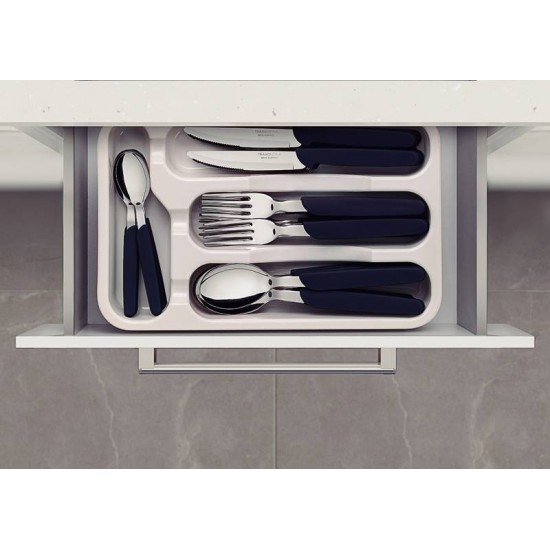 FAQUEIRO TRAMONTINA CARMEL COM LÂMINAS EM AÇO INOX E CABOS DE POLIPROPILENO NATURAL ESCURO 25 PEÇAS