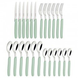 FAQUEIRO TRAMONTINA CARMEL COM LÂMINAS EM AÇO INOX E CABOS DE POLIPROPILENO TURQUESA CLARO 25 PEÇAS