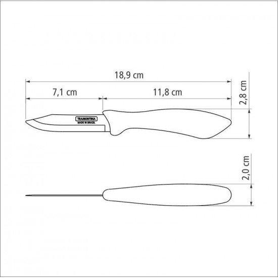 FACA PARA LEGUMES E FRUTAS TRAMONTINA AFFILATA COM LÂMINA EM AÇO INOX E CABO DE POLIPROPILENO PRETO 3