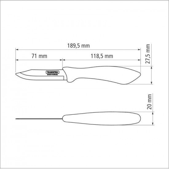 FACA PARA LEGUMES E FRUTAS TRAMONTINA AFFILATA COM LÂMINA EM AÇO INOX E CABO DE POLIPROPILENO PRETO 3
