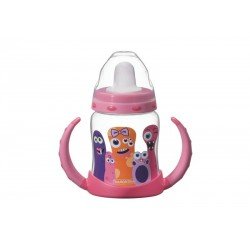 COPO INFANTIL MONSTERBABY EM POLIPROPILENO COM BICO DE SILICONE E ALCAS REMOVIVEIS ROSA TRAMONTINA