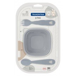 JOGO INFANTIL TRAMONTINA LE PETIT CINZA 03 PEÇAS