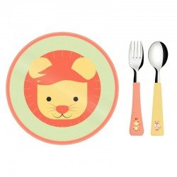 JOGO INFANTIL TRAMONTINA BABY FRIENDS COLORIDO 03 PEÇAS