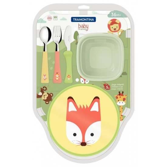 JOGO INFANTIL TRAMONTINA BABY FRIENDS COLORIDO 05 PEÇAS