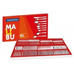 FAQUEIRO 91 PEÇAS MALIBU SORTIDOS DE ACO INOX TRAMONTINA