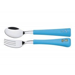 JOGO DE TALHERES 2 PC MY BEST FRIEND AZUL SORTIDOS LAMINAS ACO INOX E CABOS POLIPRO TRAMONTINA