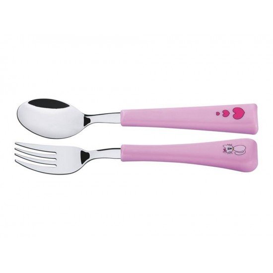 JOGO DE TALHERES 2 PC MY BEST FRIEND ROSA SORTIDOS LAMINAS ACO INOX E CABOS POLIPRO TRAMONTINA