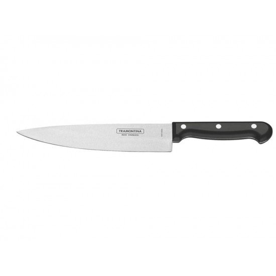 FACA CHEF 6 ULTRACORTE PRETO LAMINA DE ACO INOX E CABO DE POLIPROPILENO TRAMONTINA