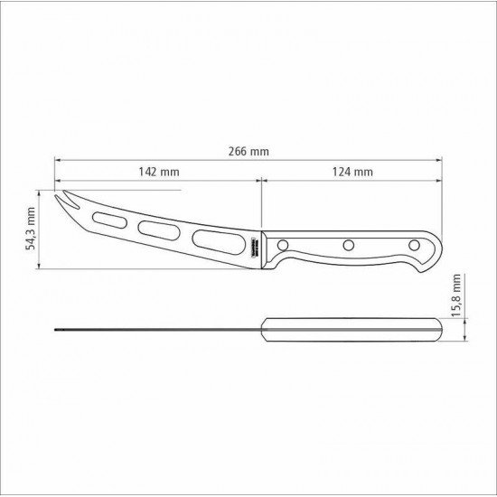 FACA PARA QUEIJO TRAMONTINA ULTRACORTE COM LÂMINA EM AÇO INOX E CABO DE POLIPROPILENO PRETO 6