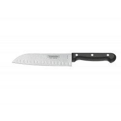 FACA SANTOKU 7 ULTRACORTE PRETO LAMINA DE ACO INOX E CABO DE POLIPROPILENO TRAMONTINA