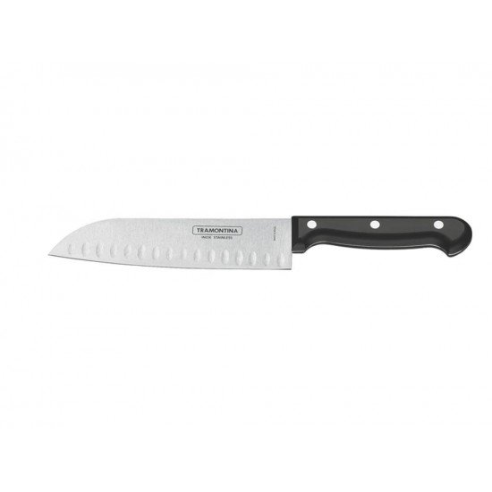 FACA SANTOKU 7 ULTRACORTE PRETO LAMINA DE ACO INOX E CABO DE POLIPROPILENO TRAMONTINA