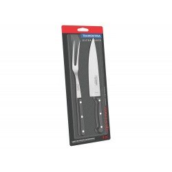 JOGO TRINCHANTE 2 PC ULTRACORTE PRETO SORTIDOS COM LAMINAS ACO INOX E CABOS POLIPRO TRAMONTINA