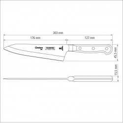 FACA PARA FATIAR E PICAR CENTURY LAMINA AÇO INOX E CABO EM POLICARBONATO DE 7 POLEGADAS TRAMONTINA