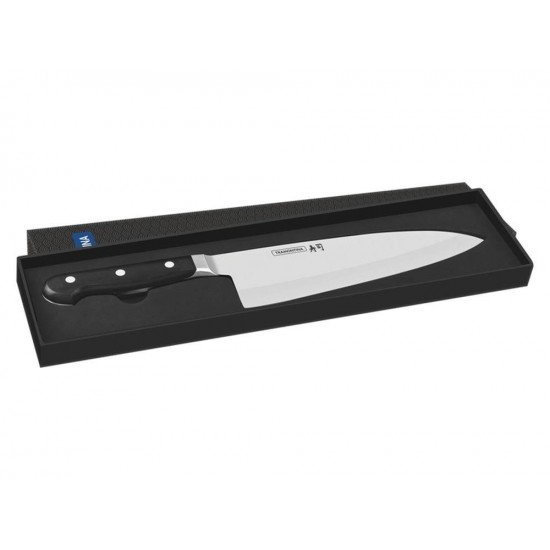 FACA DEBA 8 SUSHI GOLD PRETO LAMINA DE ACO INOX E CABO DE POLICARBONATO TRAMONTINA