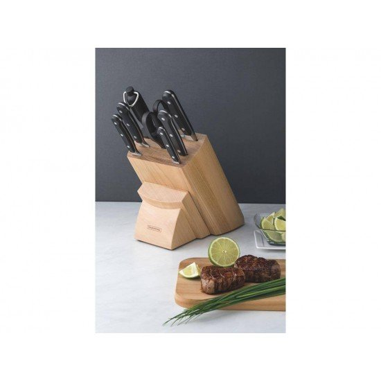 JOGO DE FACAS 8 PEÇAS CENTURY PRETO SORTIDOS COM LAMINAS ACO INOX E CABOS POLICARBONATO TRAMONTINA