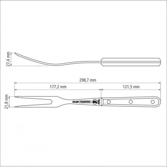 GARFO TRINCHANTE CENTURY COM LAMINA EM AÇO INOX E CABO EM POLICARBONATO TRAMONTINA