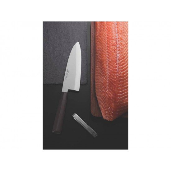 FACA DEBA 8 SUSHI SILVER MARROM LAMINA DE ACO INOX E CABO DE NYLON TRAMONTINA